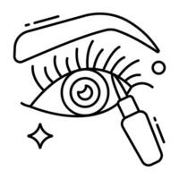 un hermosa diseño icono de aplicando delineador de ojos vector