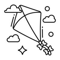 An editable design icon of kite vector