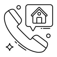 Conceptual line design icon of property call vector