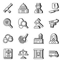 Pack of Law Llinear Icons vector