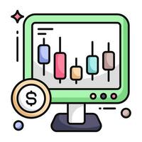 A flat design icon of web statistics vector