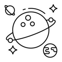 Editable design icon of revolving planet vector