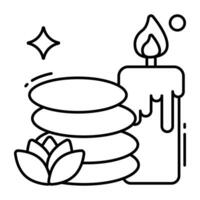 A readily available icon of spa stones, flat design vector