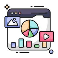 icono de diseño moderno de análisis de datos en línea vector