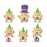 Cartoon character of cookies snow with various circus shows vector