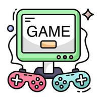 A flat design, icon of computer game vector