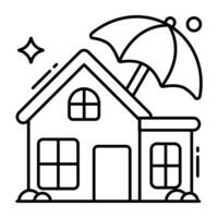 Editable design icon of home insurance vector