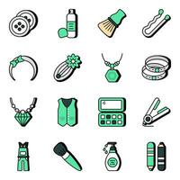 Pack of Wearable Accessories Flat Icons vector