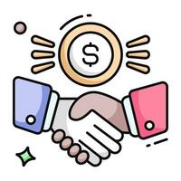 An icon design of business handshake vector