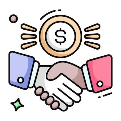 An icon design of business handshake
