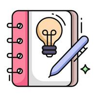 Conceptual flat design icon of notebook vector