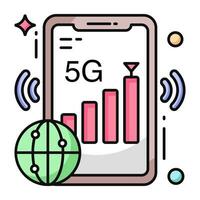 A flat design icon of mobile wifi vector