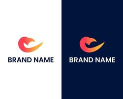 sencillo pájaro logomark moderno logo diseño vector