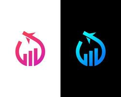 O travel and finance, growth company logo design vector