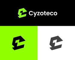 Abstract CZ tech and technology logo for business vector