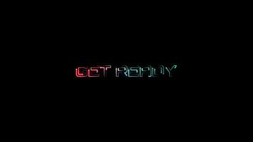 Get Ready glow colorful neon laser text glitch effect video