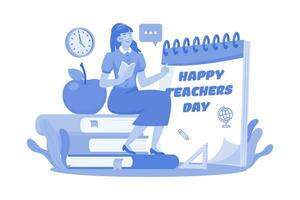 Happy teacher day concept vector