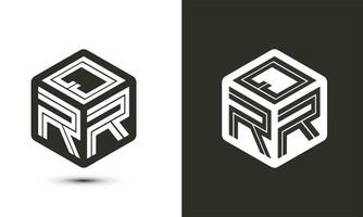 QRR letter logo design with illustrator cube logo, vector logo modern alphabet font overlap style.