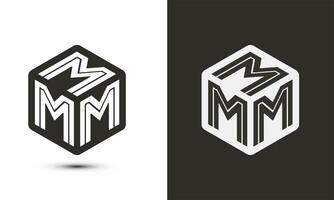 m letter logo design with illustrator cube logo, vector logo modern alphabet font overlap style. Premium Business logo icon. White color on black background