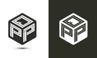 qpp letra logo diseño con ilustrador cubo logo, vector logo moderno alfabeto fuente superposición estilo.