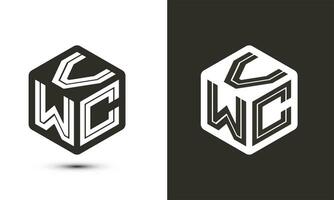 VWC letter logo design with illustrator cube logo, vector logo modern alphabet font overlap style.