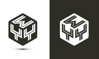 WYY letter logo design with illustrator cube logo, vector logo modern alphabet font overlap style.