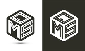 QMS letter logo design with illustrator cube logo, vector logo modern alphabet font overlap style.