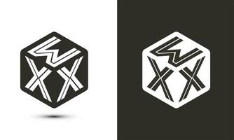 WXX letter logo design with illustrator cube logo, vector logo modern alphabet font overlap style.