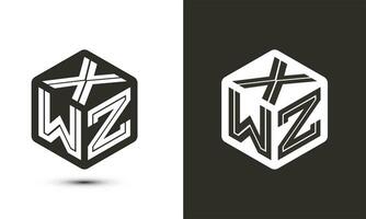 XWZ letter logo design with illustrator cube logo, vector logo modern alphabet font overlap style.