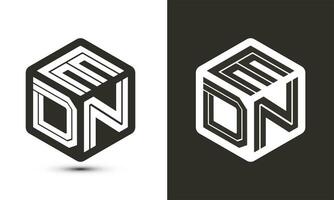 EDN letter logo design with illustrator cube logo, vector logo modern alphabet font overlap style.