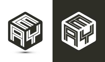 EAY letter logo design with illustrator cube logo, vector logo modern alphabet font overlap style.