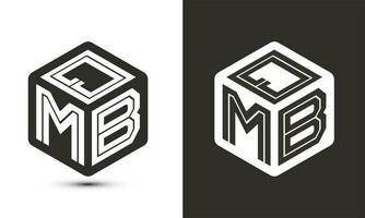 QMB letter logo design with illustrator cube logo, vector logo modern alphabet font overlap style.