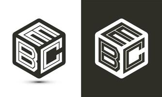 ebc letra logo diseño con ilustrador cubo logo, vector logo moderno alfabeto fuente superposición estilo.