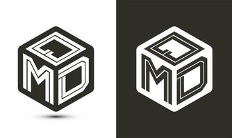 qmd letra logo diseño con ilustrador cubo logo, vector logo moderno alfabeto fuente superposición estilo.