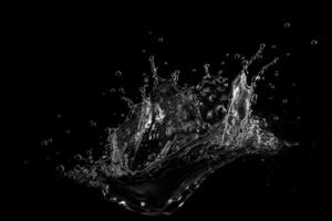 un negro y blanco foto de agua salpicaduras ai generado