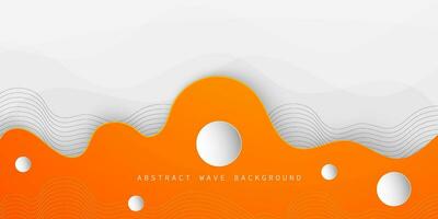 Simple wave orange and white solid color geometric business banner design. Creative banner design with wave shapes for template. Colorful and modern banner. Eps10 vector