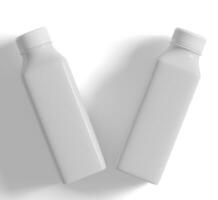 Plastic bottle white color and solid texture rendering 3D Illustration photo