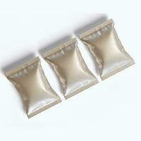 Pouch packaging realistic render with a metalic texture, matte or glossy texture rendering 3D photo