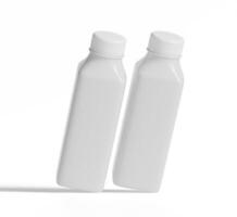 Plastic bottle white color and solid texture rendering 3D Illustration photo