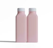 Smoothie Juice pink in Plastic Bottle Illustration 3D Render photo