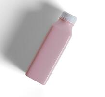 Smoothie Juice pink in Plastic Bottle Illustration 3D Render photo