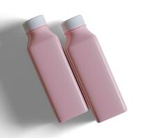 Smoothie Juice pink in Plastic Bottle Illustration 3D Render photo