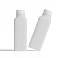 Plastic bottle white color and solid texture rendering 3D Illustration photo