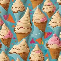 Cone ice cream pattern ai generate photo