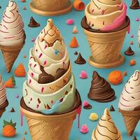 Cone ice cream pattern ai generate photo