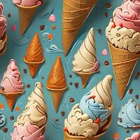 Cone ice cream pattern ai generate photo