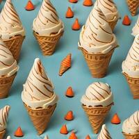 Cone ice cream pattern ai generate photo