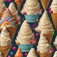 Cone ice cream pattern ai generate photo