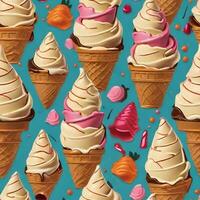 Cone ice cream pattern ai generate photo