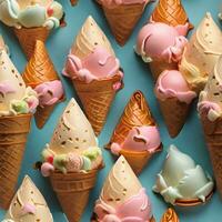 Cone ice cream pattern ai generate photo